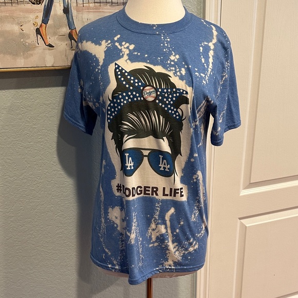 Los Angeles Dodgers Tops - Dodgers #Dodger Life Sz Medium Oversized Graphic Women's Tee